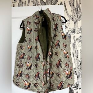 Horse Print Quilted Vest